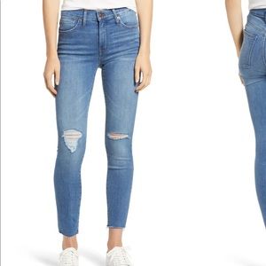 MADEWELL 9” high rise ripped skinny jeans